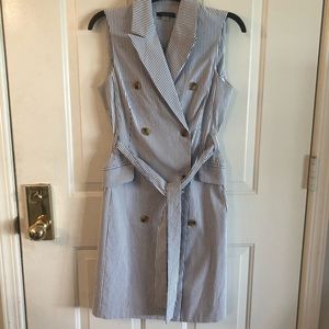 Pinstripe sleeves dress